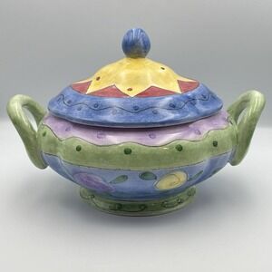 Sango Sweet Shoppe Sue Zipkin Covered Soup Tureen 12" Handpainted No Spoon